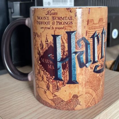 Harry Potter Marauder's Map Color-Changing Mug, Heat-Sensitive Ceramic Magic Coffee Mug