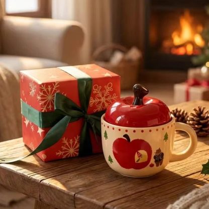 Christmas Apple Mug & Spoon Gift Set