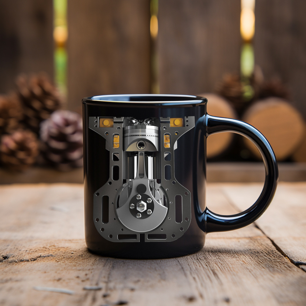 Mechanic Engine Ceramic Coffee Mug, Men's Water Cup