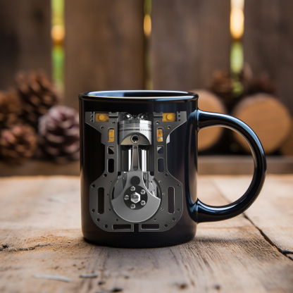 Mechanic Engine Ceramic Coffee Mug, Men's Water Cup