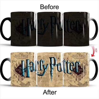 Harry Potter Marauder's Map Color-Changing Mug, Heat-Sensitive Ceramic Magic Coffee Mug