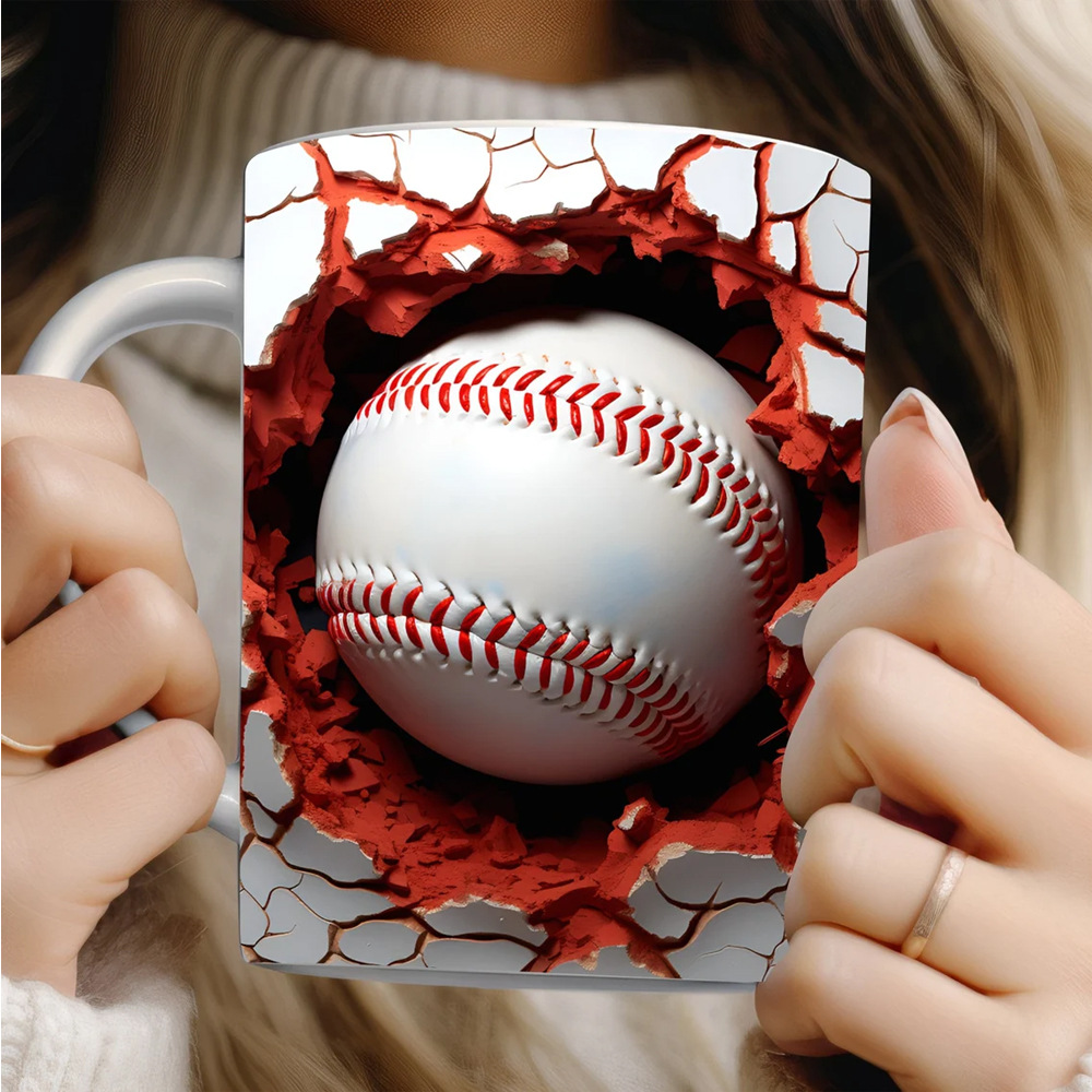 3D pictures of football, basketball, rugby, ceramic mugs, coffee cups