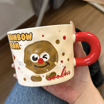 Ceramic Toast Cup High Aesthetic Value Cute Birthday Gift Tao Fashion Handmade Mark Cup with Lid Water Drinking Cup Household Use