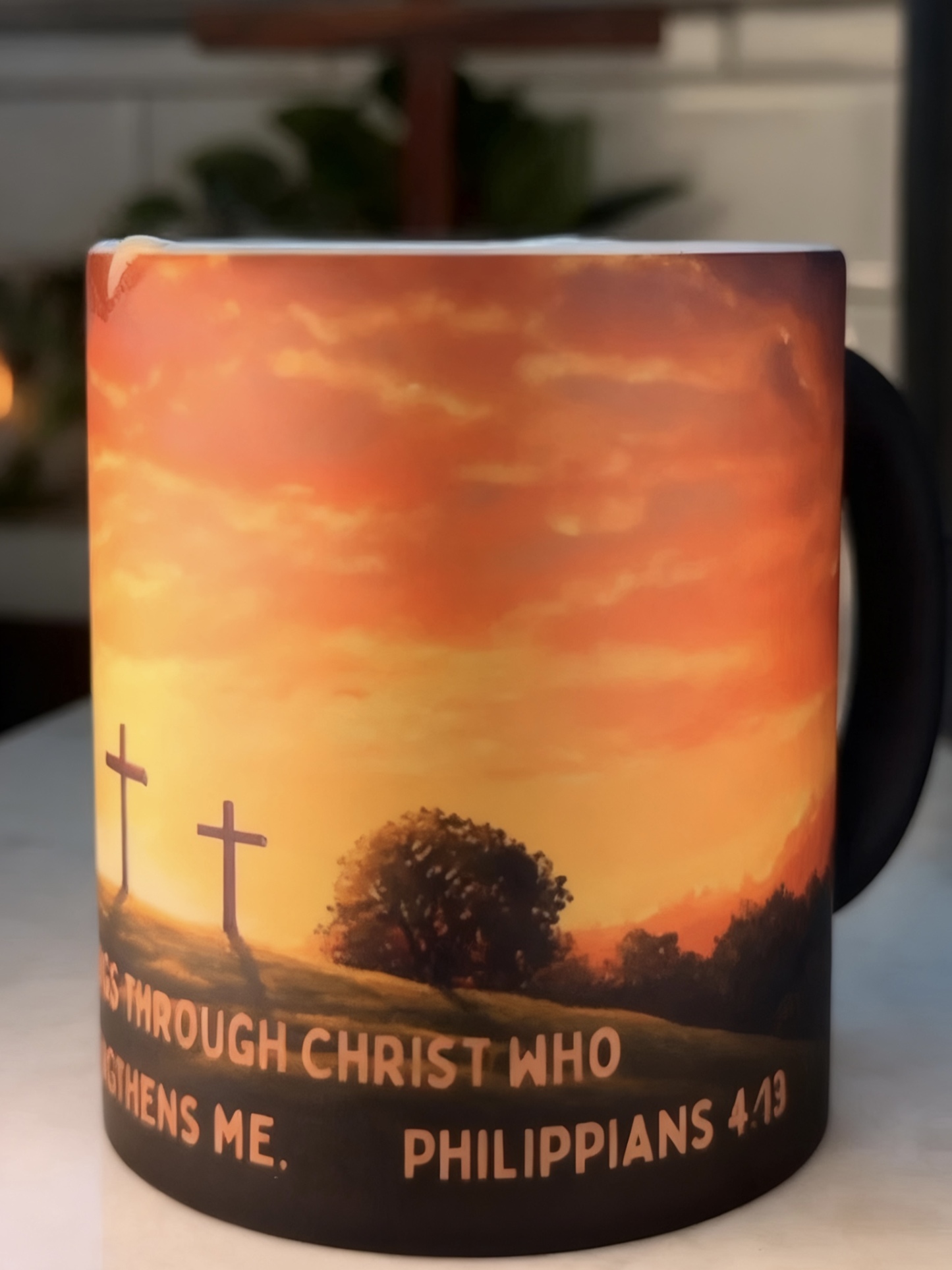 Cross-border New Bible Verse Mug Heat-sensitive Color-changing Coffee Cup