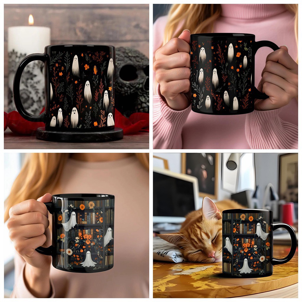 Creative White Ghost Coffee Mug - Perfect Halloween Gift for March Promotion