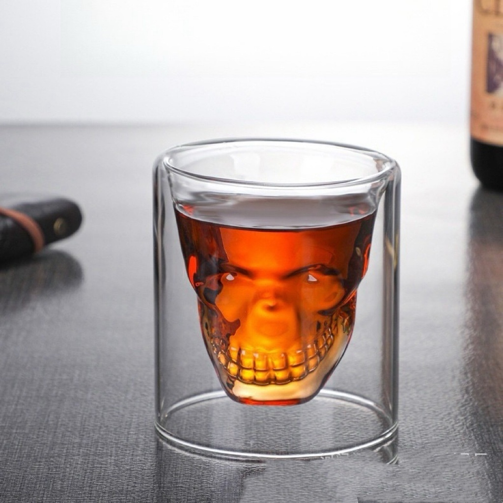 Creative Internet-famous Double-layer Skull Glass – Ins Coffee/Cocktail/Wine Cup