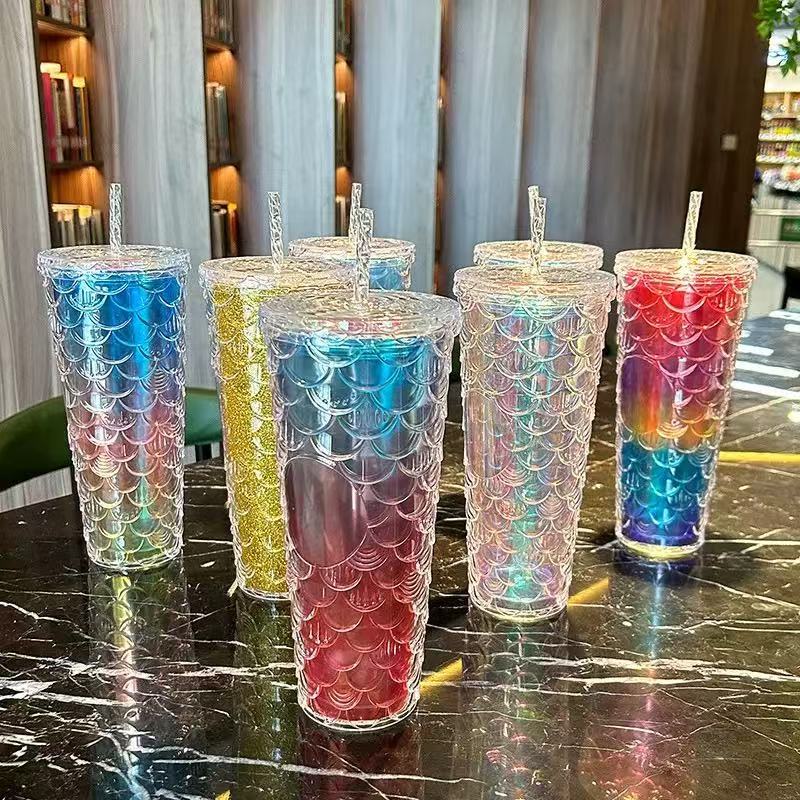 Gradient double-layer fish scale cup
