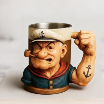 New Style with Inner Liner Popeye Power Mug 3D Popeye Power Mug