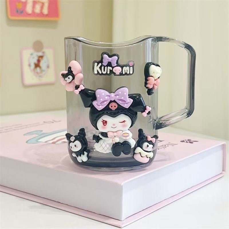 Melody & Kuromi DIY Transparent Tooth Cup - Cute Kids/Couples Ins Bathroom Cup