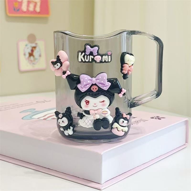 Melody & Kuromi DIY Transparent Tooth Cup - Cute Kids/Couples Ins Bathroom Cup