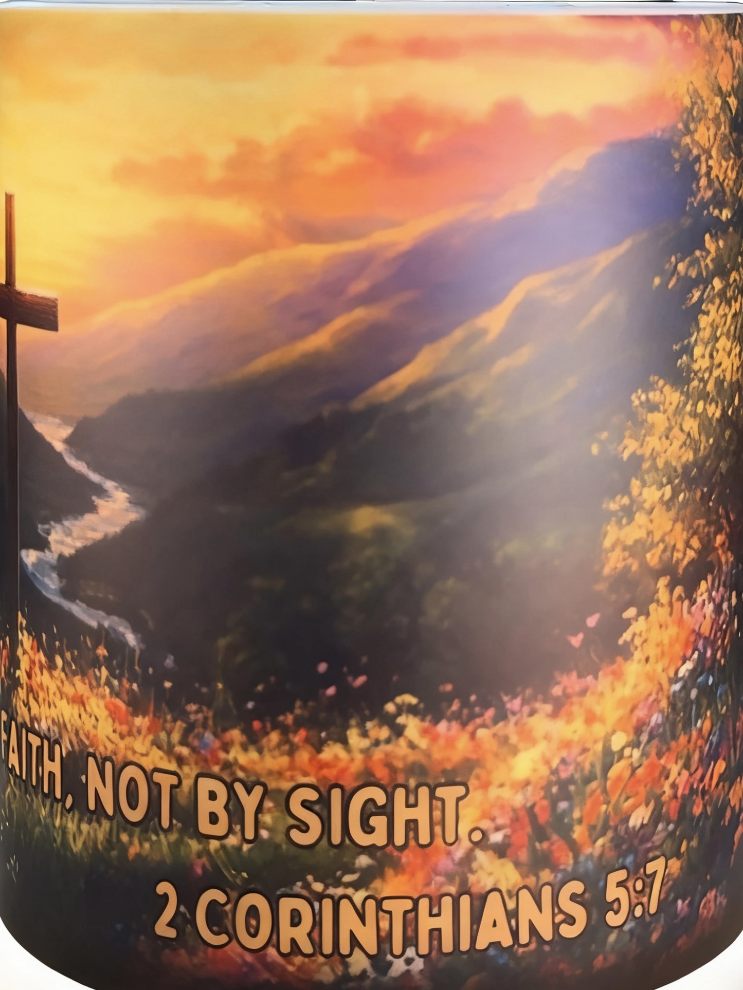 Cross-border New Bible Verse Mug Heat-sensitive Color-changing Coffee Cup