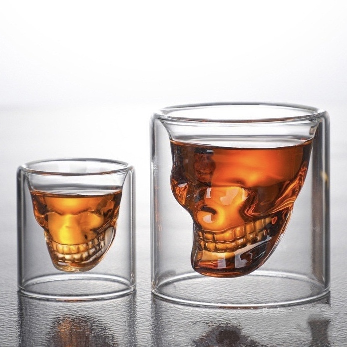 Creative Internet-famous Double-layer Skull Glass – Ins Coffee/Cocktail/Wine Cup