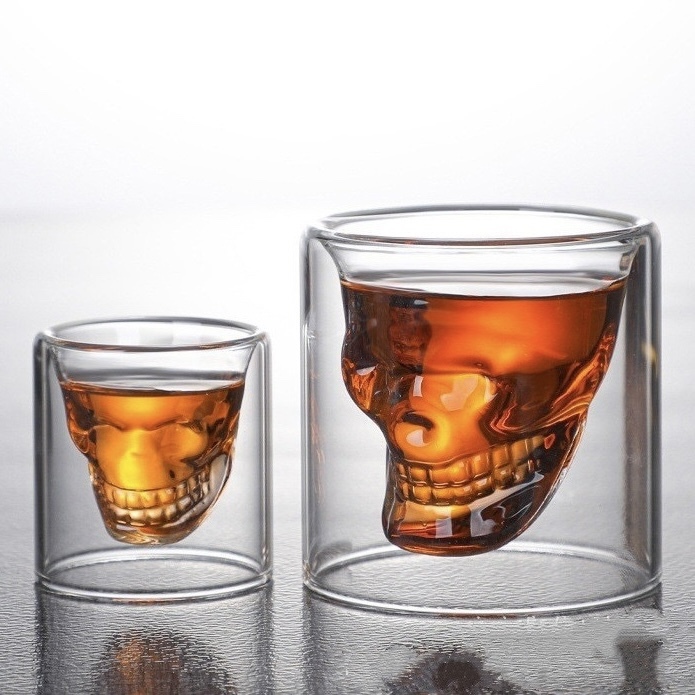 Creative Internet-famous Double-layer Skull Glass – Ins Coffee/Cocktail/Wine Cup
