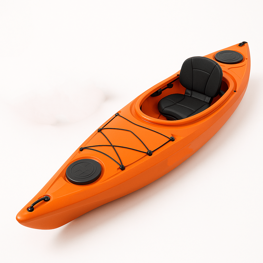 Kayak de loisir pour une personne en plastique robuste orange-Flowaqa