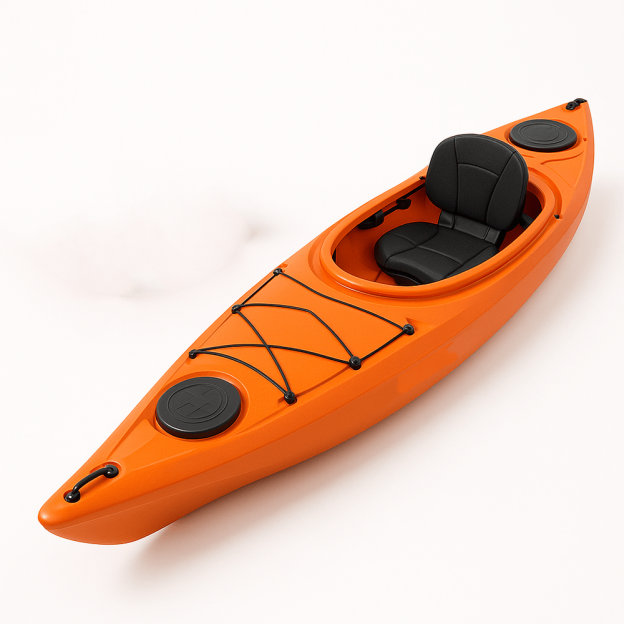 Kayak de loisir pour une personne en plastique robuste orange-Flowaqa