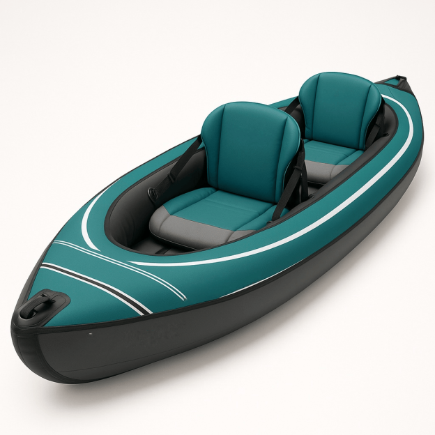 Kayak gonflable pour 2 personnes loisirs aquatiques PVC vert-Flowaqa