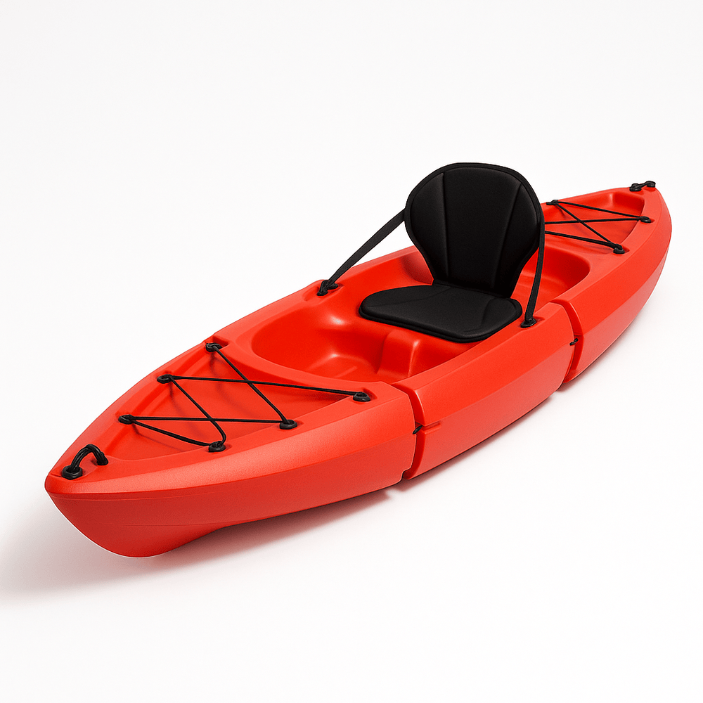 Kayak de loisir compact rouge en plastique pour navigation-Flowaqa