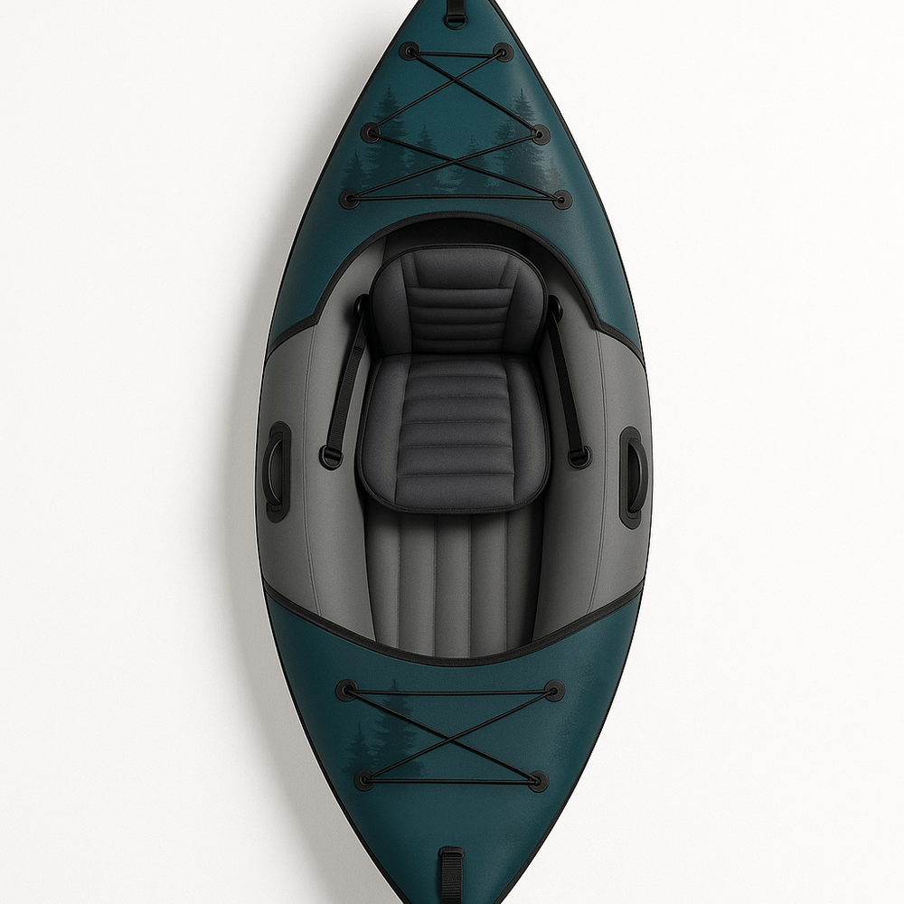 Kayak gonflable de loisirs pour aventures nautiques portable PVC bleu/gris-Flowaqa