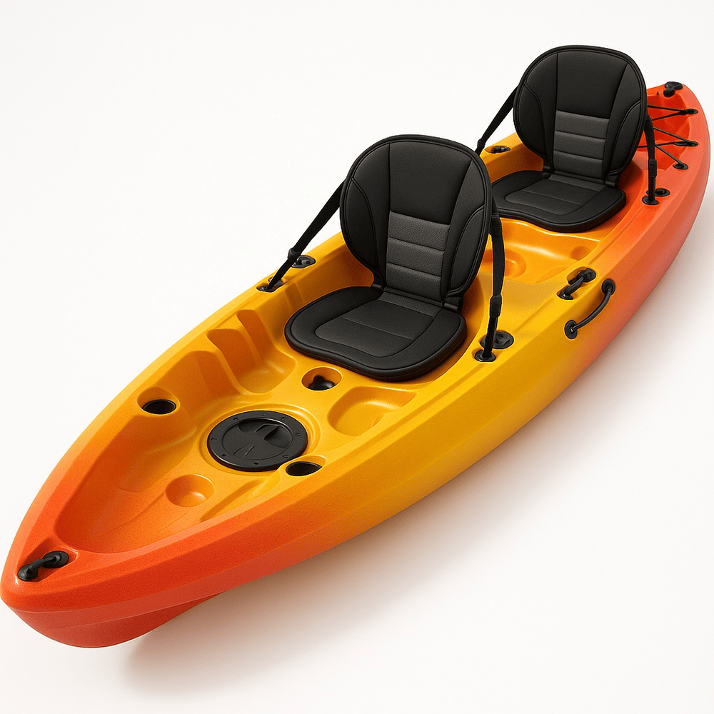 Kayak double loisirs randonnée 2 places polyéthylène orange/jaune-Flowaqa