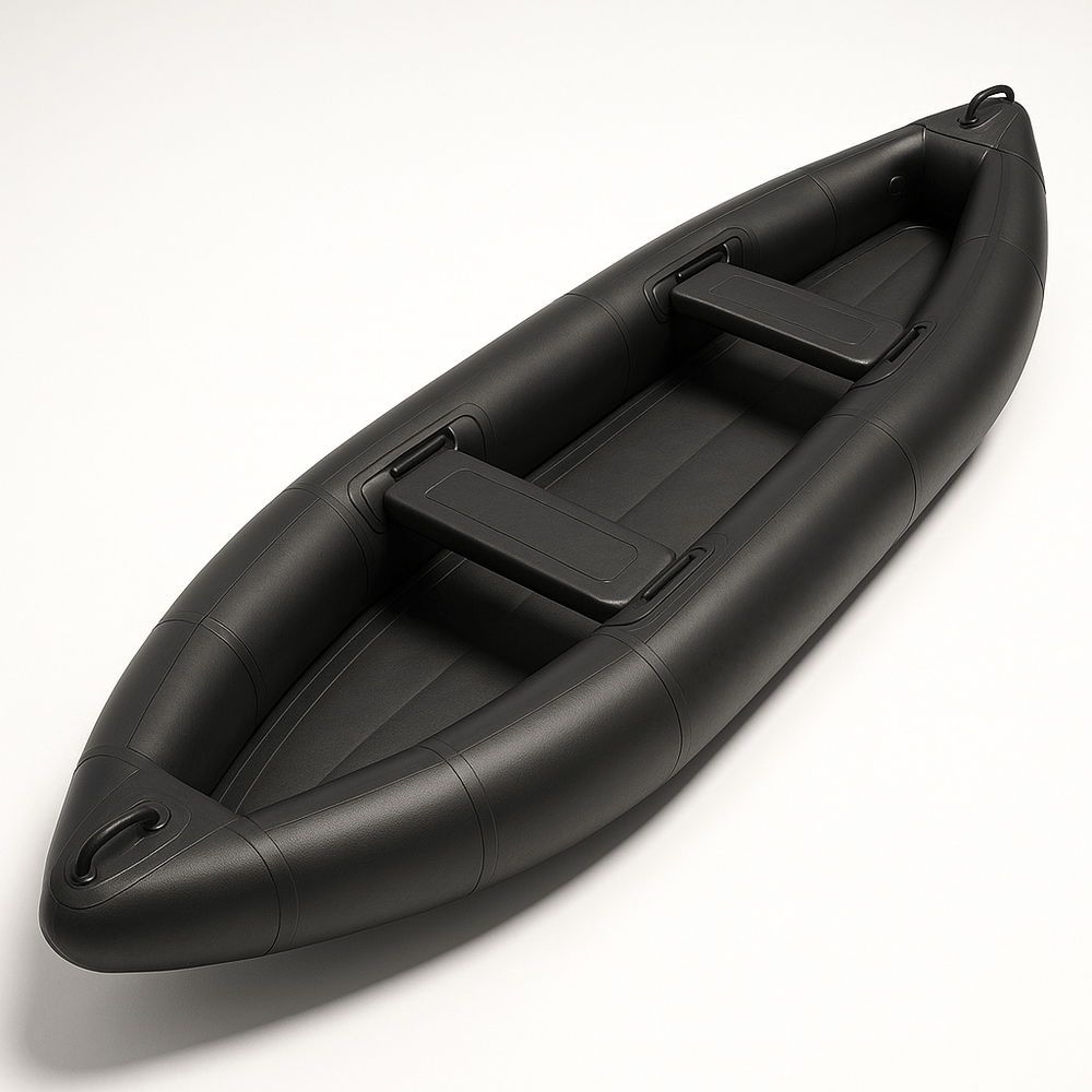 Kayak gonflable pour loisirs nautiques 2 places robuste noir-Flowaqa