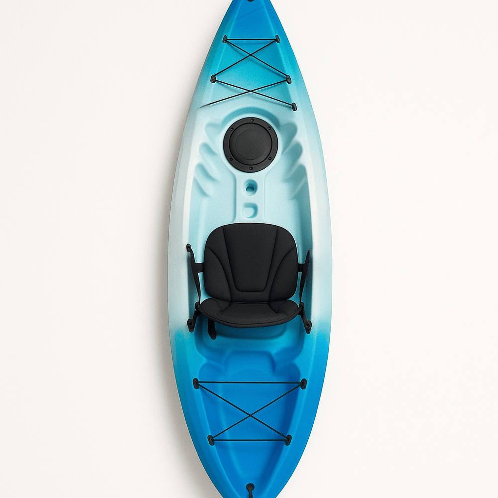 Kayak de loisir en eaux calmes avec siège confortable en polyéthylène bleu-Flowaqa