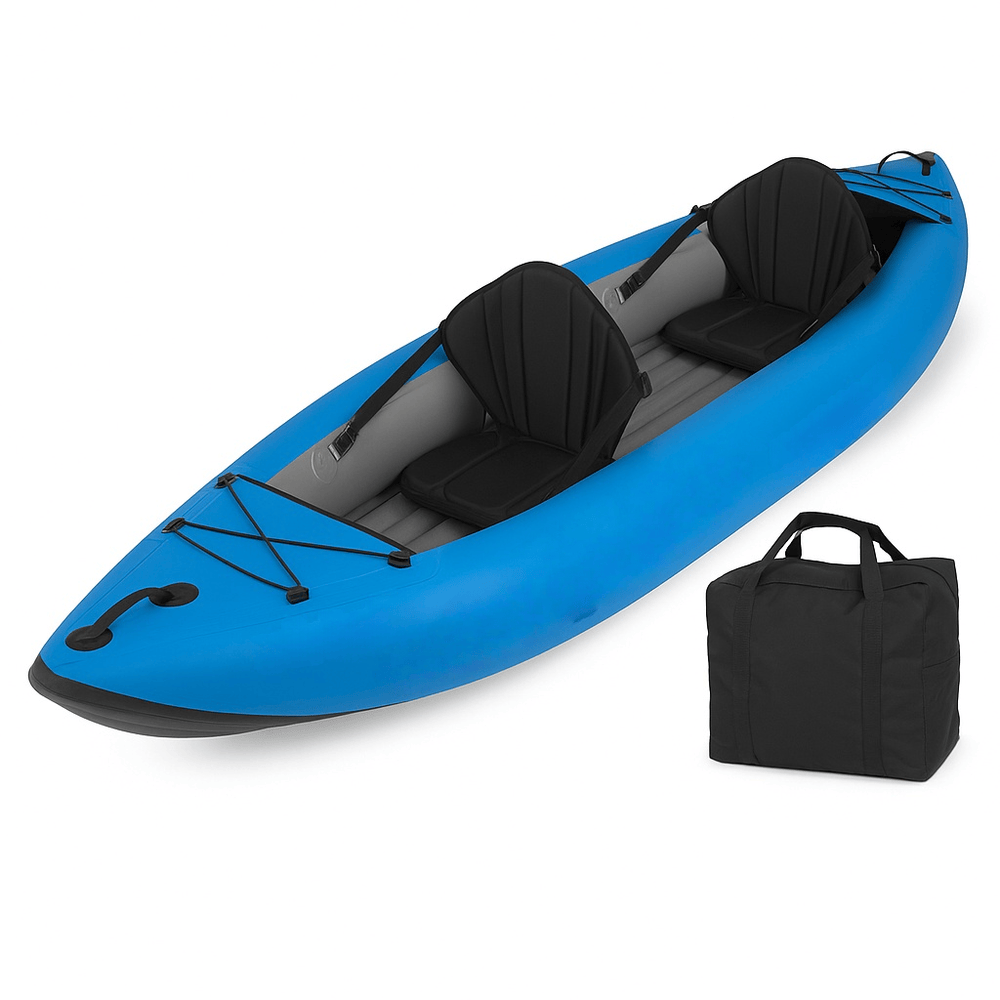 Kayak gonflable pour deux personnes loisirs nautiques confort PVC bleu-Flowaqa