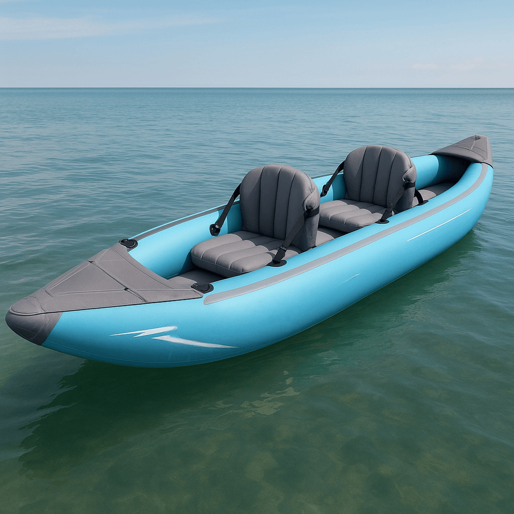 Canot gonflable pour deux personnes sports nautiques détente confort vinyle bleu-Flowaqa