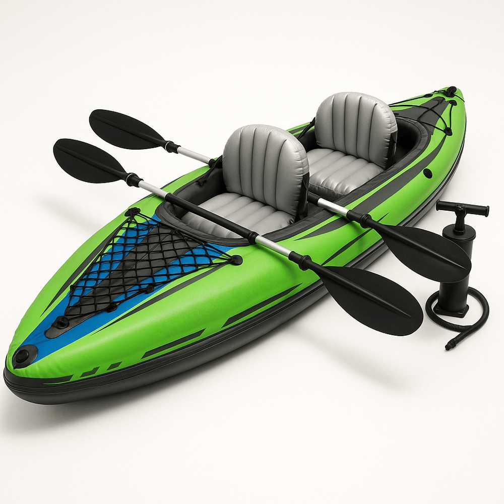 Kayak gonflable 2 places loisirs nautiques vert-Flowaqa