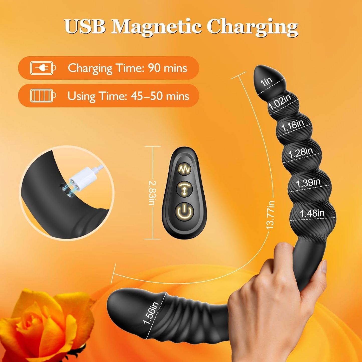 Smart Dual-Ended Telescopic Anal Toy-Black Mamba