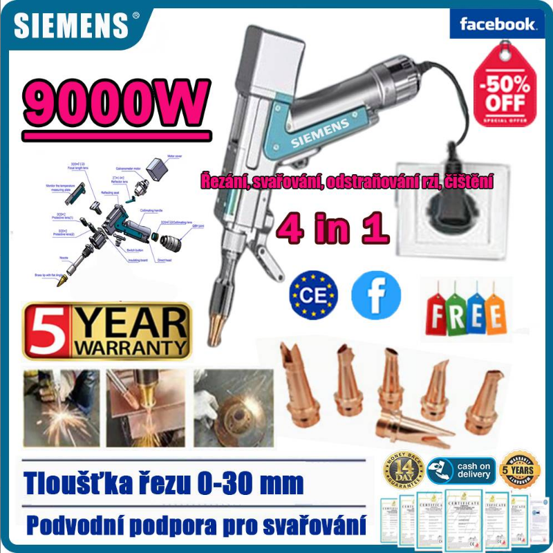 Pistola per saldatura laser portatile innovativa 4 in 1 da 7000 W