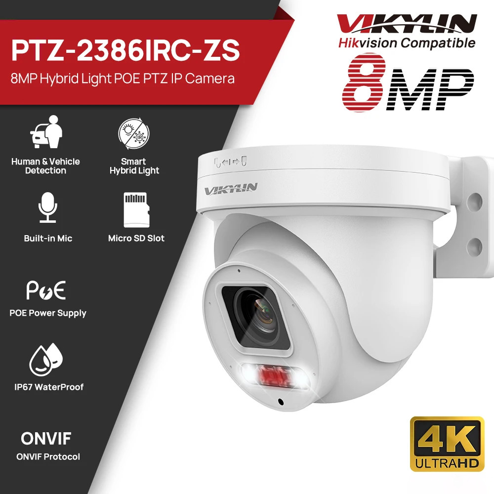 Telecamera IP VIKYLIN PTZ 4K 8MP per esterni