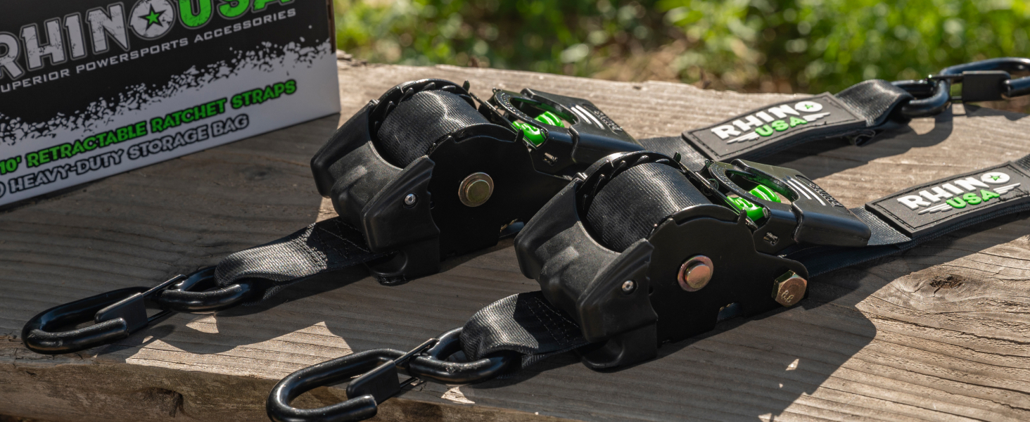 Rhino USA Retractable Ratchet Straps