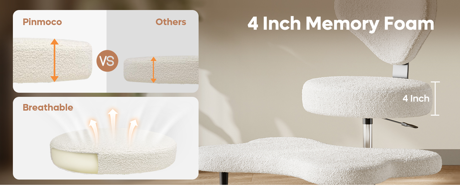 Cross Legged Office Chair with Wheels, Meditation Chair, ADHD Chair for Adults, Criss Cross Chair