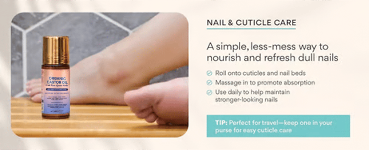 🏆#1 Best Seller ⏰Organic Golden Castor Oil Roll-On with Rose Quartz