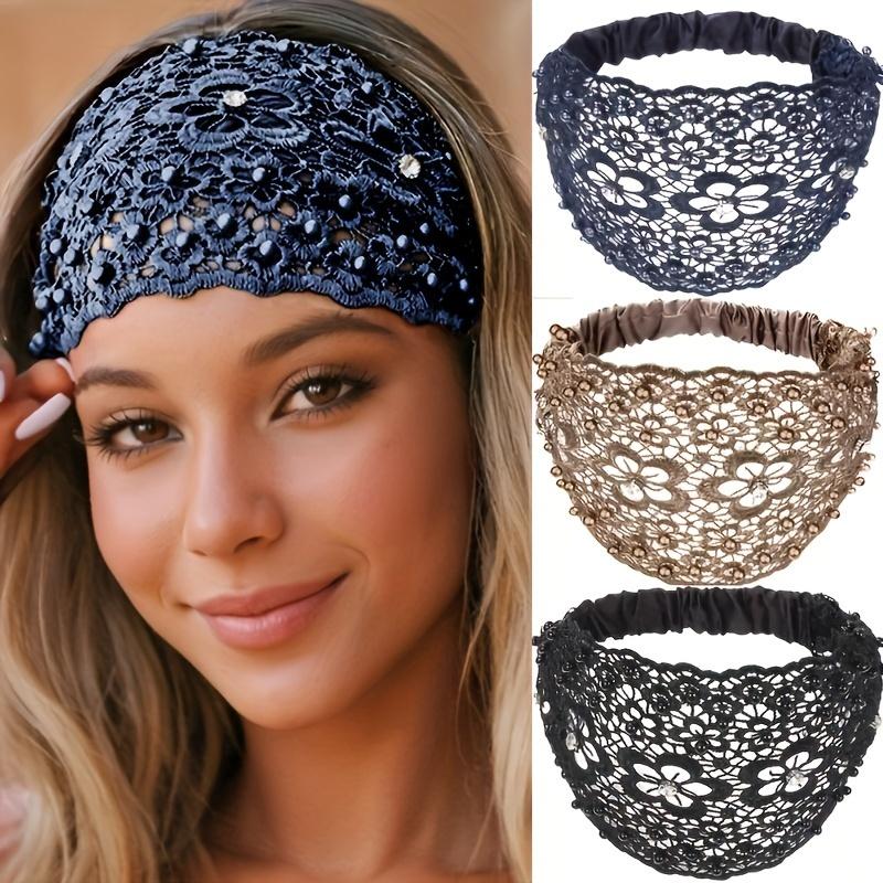 💥Elegant Floral Beaded Wide Headbands for Women