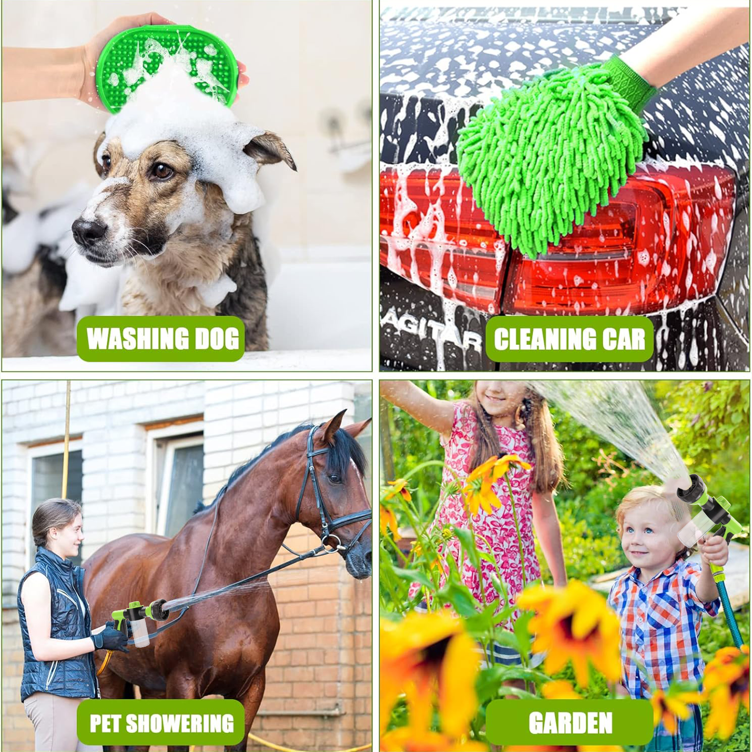Dog Wash Hose Nozzle Foam Dog Horse Sprayer Wash Hose Attachment Soap Dispenser Sprayer Dog Bathing Sprayer