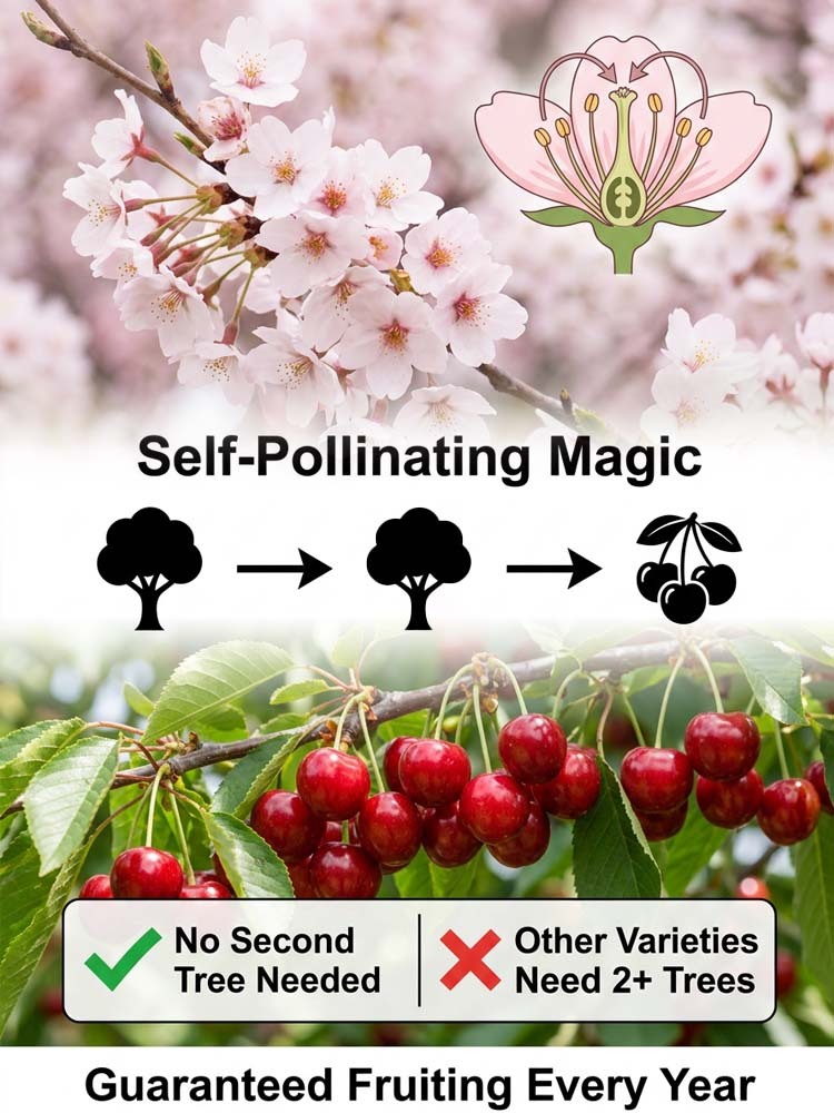 Premium Giant Sweet Cherry Sapling—harvest in just 60 days, year-round planting