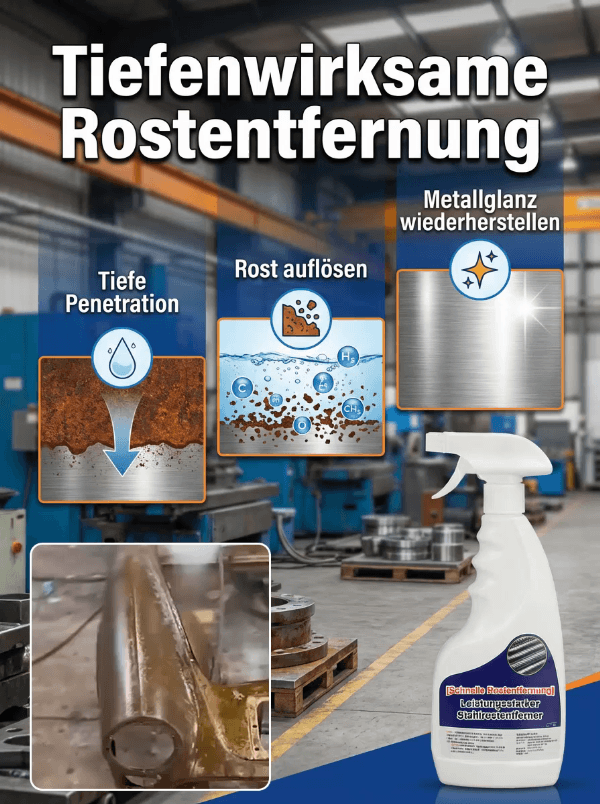 Industrie-Rostentferner: Rost weg in 1 Sekunde – 50 Jahre rostfrei!