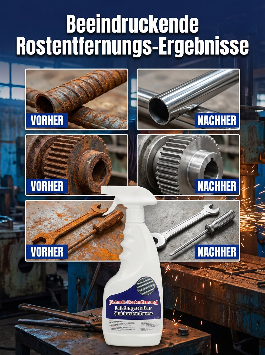 Industrie-Rostentferner: Rost weg in 1 Sekunde – 50 Jahre rostfrei!