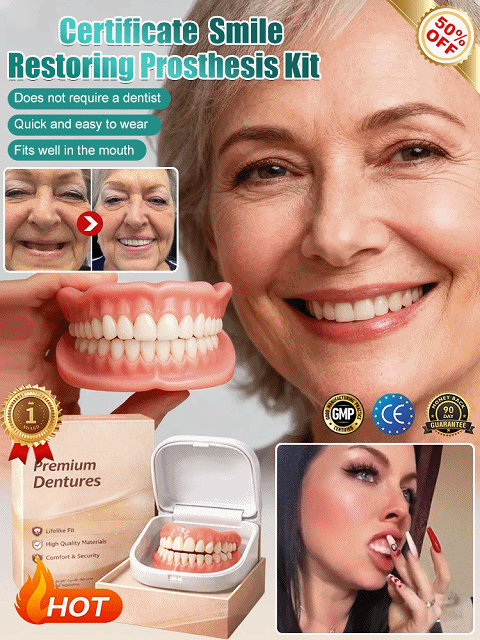 [Comes with Portable Denture Case] ​​Regain Your Smile with Dentures