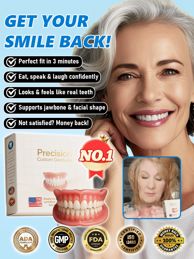 【FDA & BDA Dual-Certified Realistic Denture Set】Wear for Life, No Replacement Needed!