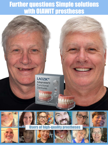 Comfortable denture set that supports facial structure-Wear for life, no replacement needed!