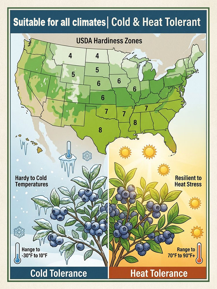 [Large Fruit, High Yield] Duke Blueberry Saplings, Large Fruit, Potted Plants