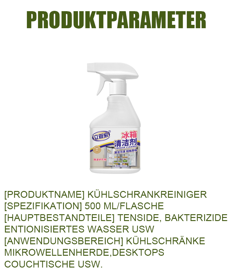 Geruchsentferner Kühlschrankreiniger ohne Wasser.