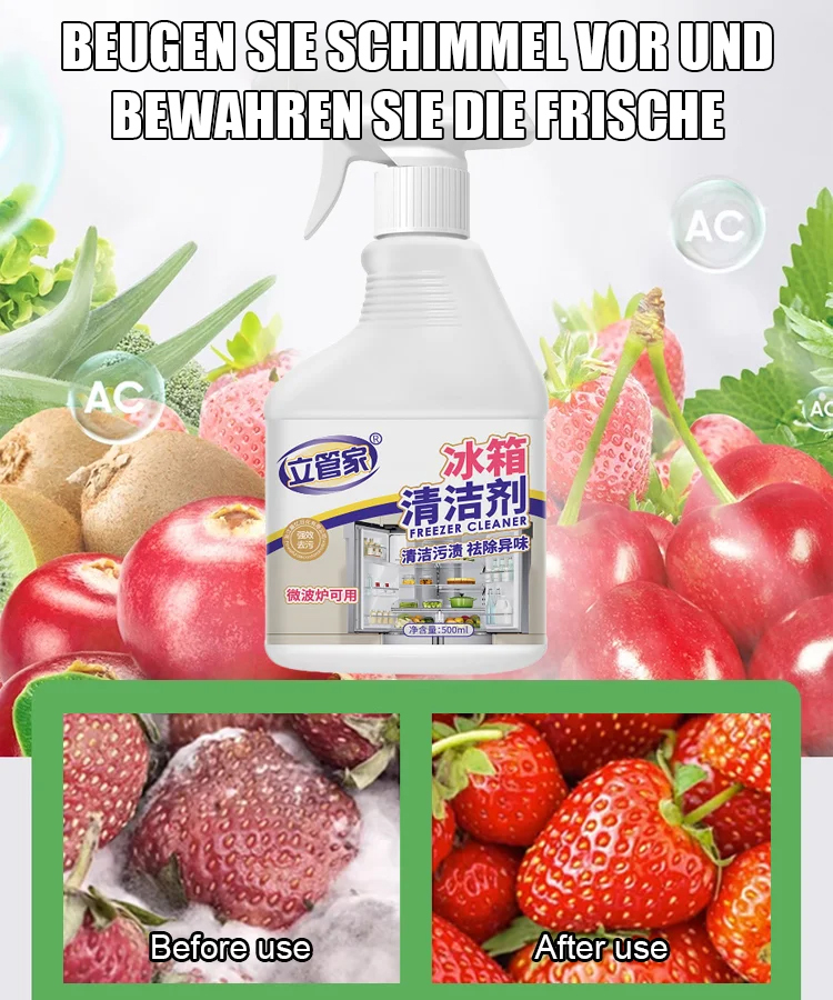 Geruchsentferner Kühlschrankreiniger ohne Wasser.