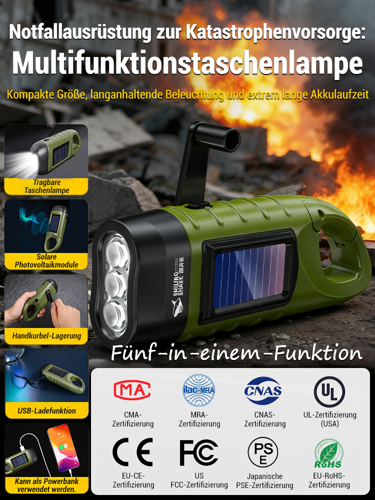 Fünf-in-eins Notfall-Solar-Taschenlampe