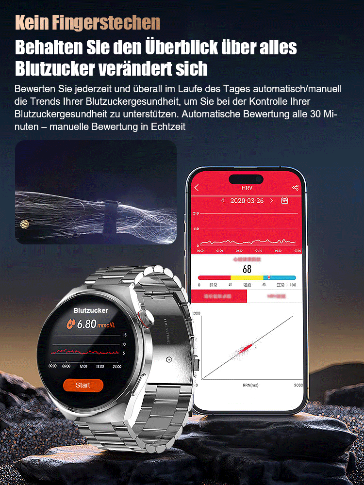 Blutzuckeruhr mit Stahlband. Lagerbestand läuft zur Neige – Zeitlich begrenzte Sonderaktion