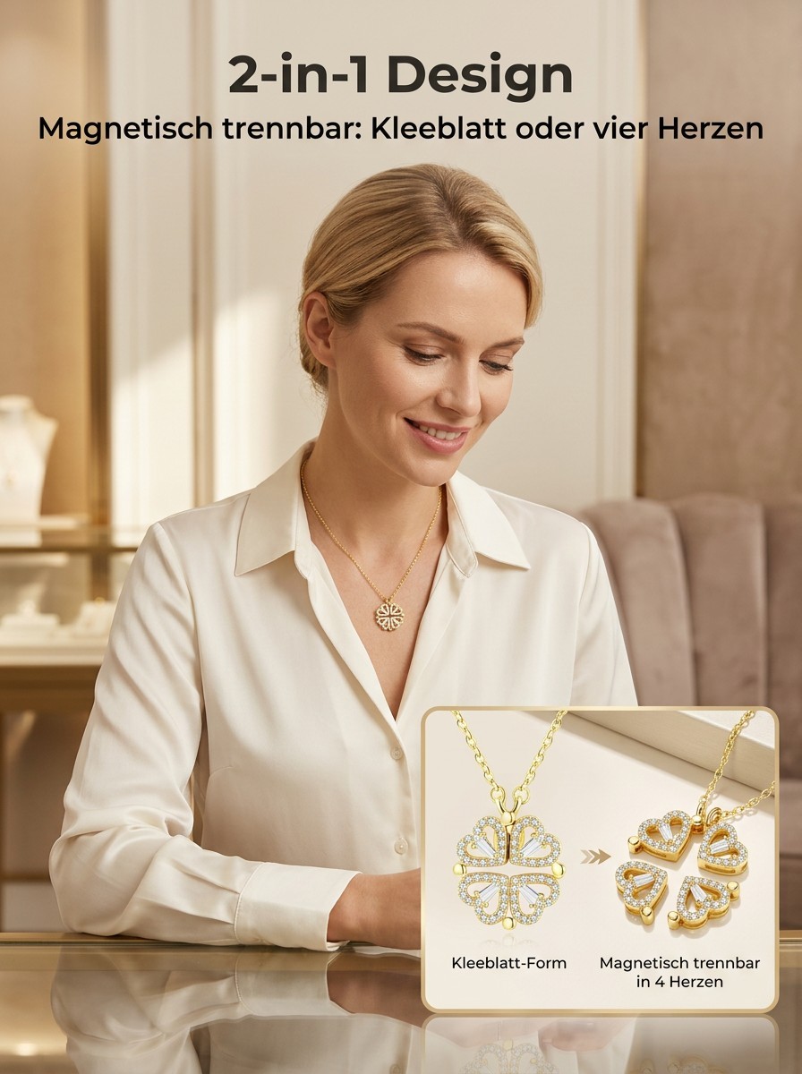 Kollektion Herz & Glücksklee Halskette