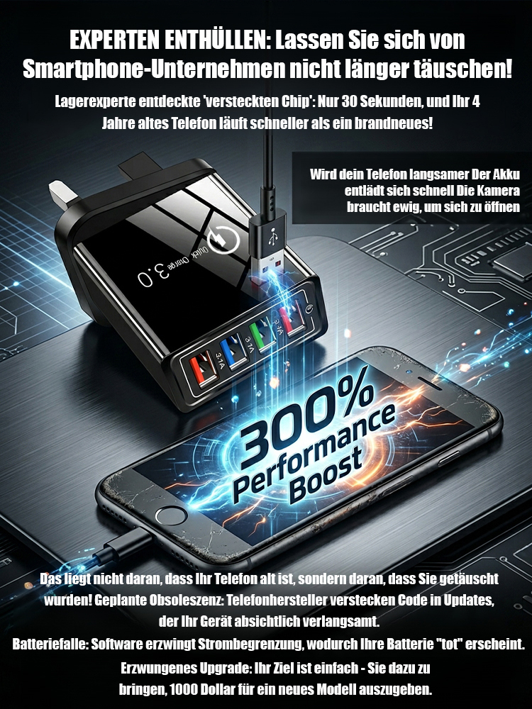 【Verbessern Sie die Akkulaufzeit Ihres Handys】Vierfacher Reise-Ladegerät