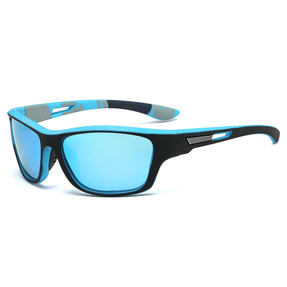 Herren Polarisationssonnenbrille mit bunten Gläsern und Band